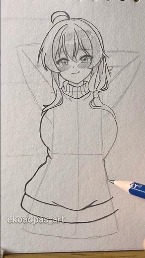 How i draw anime body #drawing #art #animeart #sketch #drawingtutorial