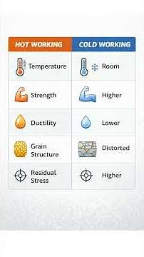 Hot Working vs Cold Working 🔥❄️ Explained simply for engineers & students | Metal forming basics