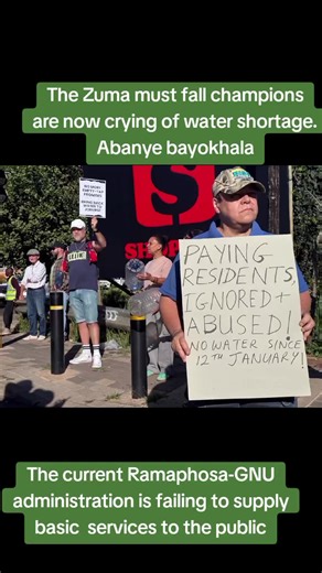 Zuma Must Fall Champions Facing Water Shortage