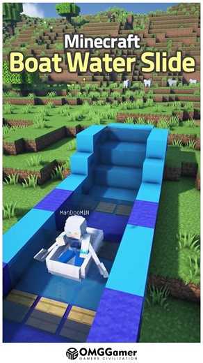 OMGGamer on Instagram: "🚤💦 Minecraft Boat Water Slide 🎮✨ Turn your world into a fun park with this exciting boat water slide build! 🌊🔥 Race down twisting slides with friends and enjoy endless laughter. Would you build yours by a lake, river, or right in your base? #MinecraftBuilds #MinecraftIdeas #MinecraftWaterSlide #BoatRide #CreativeMode #GamingCommunity #EpicBuilds"