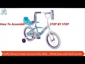 How To Assemble Huffy 16 inch Disney Frozen 2 Bike with Doll Carrier Sleigh Girl's, White , Purple