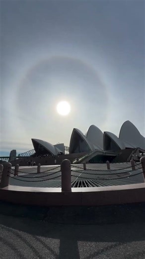 beautiful view of rising sun in opera house sydney