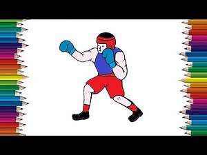 How to draw a Boxer Boxing cartoon - Boxer Boxing drawing step by step