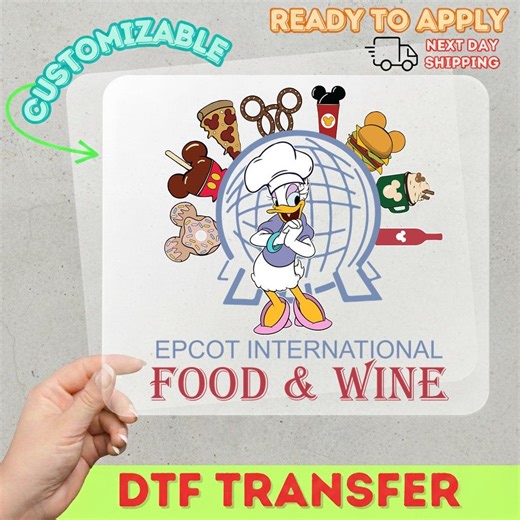 Chef Daisy Duck Epcot International Food & Wine Festival DTF Transfer, Ready to Press Disney Vacation Tee Design - Etsy