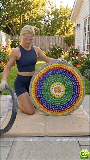 500 Bottle Caps Became This Luxury Garden Table! ✨#diy