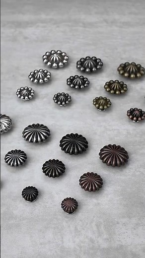 Finely Crafted Screw-Back Conchos ✨ #LeatherHardware #MetalConchos #LeatherConchos #IvanLeathercraft