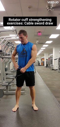 The cable sword draw is a rarely used but important shoulder exercise for rehab, strength, and posture. #rotatorcuff #shoulderimpingement #shoulderpain