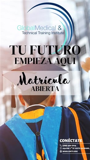 Global Medical & Technical Training Institute on Instagram: "⚜️ TU FUTURO EMPIEZA AQUÍ ⚜️ 🌎 GMTTI te tendría preparado para tu futuro carreras médicas con programas incluyendo: HHA, PCT, MA, PT, etc. 📍 Orientación empieza el 30 de Enero, no te lo pierdas 📲 786.401.7114 / WWW.GMTTI.EDU 🖥️"