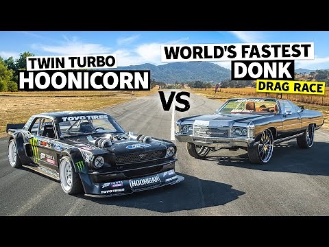 World’s Fastest Donk (1,500hp) vs Ken Block’s 1,400hp AWD Ford Mustang