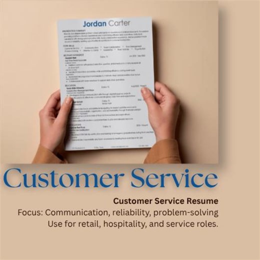 ATS Friendly Customer Service Resume Template | Career Bio Resume Builder System - Etsy