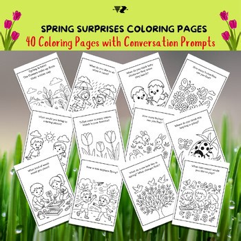 40 Spring Coloring Pages with Conversation Starters | Printable