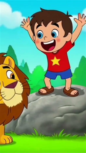 Brave Boy and Rabbit vs Lion | Kids Cartoon Story#CartoonStory #KidsStory #MoralStory #KidsCartoon