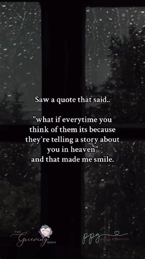 The Grieving Moms 🌥 A Support Page on Instagram: "What if every time you think of a loved one you’ve lost, they’re sharing a beautiful story about your time together? 💖 That thought alone brings a warm smile to my heart. It’s a reminder that our connections and memories transcend time and space, keeping our loved ones with us in unexpected ways. ✨ What stories do you hold dear that keep the spirit of your loved ones alive? Share in the comments! 💬 🎥: triicky3 #memories #neverforgotten #lovee