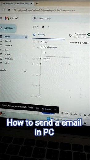 How to send a email in PC/laptop? #short #computer #email