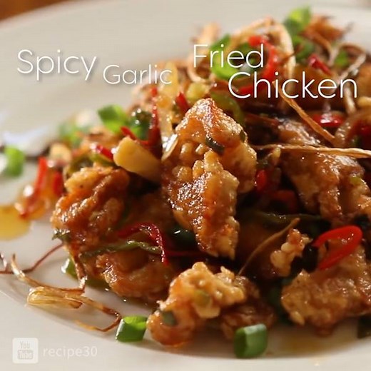 OMG 😍Delicious Spicy Garlic Fried Chicken !! Click www.recipe30.com for this Recipe | Taste Life