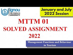 MTTM-01 SOLVED IGNOU ASSIGNMENT 2022 SESSION II Full Solved