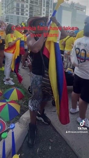 Colombian fans takes over Miami for their game against Portugal #colombia #portugal #fifa #soccer