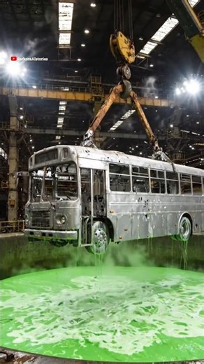 Rusty Bus Turned Brand New in 8 Seconds 😱 #aishorts #ytshorts