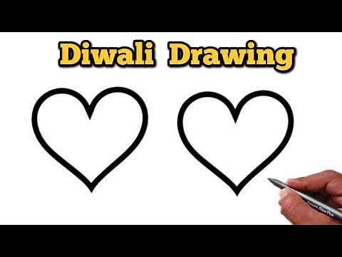 💖 How to Draw a Beautiful Diwali Art Using Heart Shape | Easy Diwali Decoration Art Idea