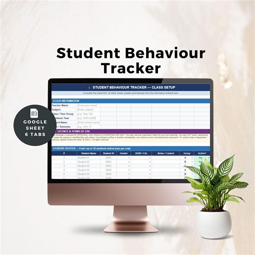 Google Sheets Student Behavior Tracker Class Management Tool for Teacher Log SEND Resource Template Pastoral Planner Parents Evening Report - Etsy UK