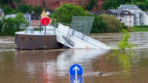 Devastating floods sweep German town turning roads into rivers