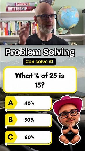 What percentage of 25 is 15? #mathematics #trivia
