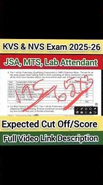 KVS & NVS Exam 2025। expected cut off। JSA cut off। MTS cut off। lab attendant cut off