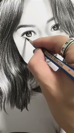 Her eyes were like wide-open skies #drawing #portraitart