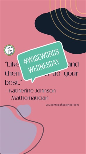 Society will reap the rewards when we spark interest and curiosity in science in this generation of children. What they love will turn into their passions. #WiseWordsWednesday #WomenInSTEM #WomenInScience #KatherineJohnson #DiversityInScience #RepresentationMatters