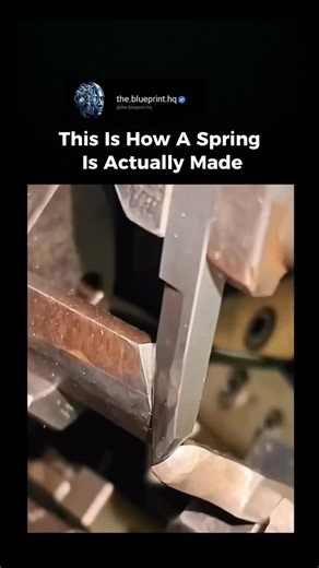 Engineering | AI | Tech on Instagram: "Simple materials. Perfect control. Extremely satisfying to watch. 📉 You are watching a CNC coiling machine transform a straight metal wire into a perfectly formed spring. Contrary to what many people think, springs aren’t wrapped around a rod — they’re shaped through controlled force and precision. The Manufacturing Process: The Coiling: The wire is fed forward against a hardened coiling point, a fixed metal tool that instantly forces the wire to bend and 