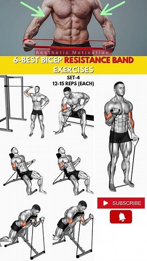 7 Best Bicep Resistance Band Workout💪| #workout #resistancebandworkout