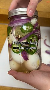 Jalapeño pickled eggs! 🤤 #pickledeggs #homestead #canningfood #foodpreservation | My Basic Homestead