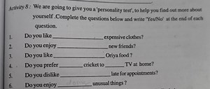 Activity 8: We are going to give you a 'personality test', to h... | Filo