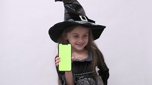 Halloween Girl On Orange Background Kid Stock Footage Video (100% Royalty-free) 1095435865 | Shutterstock