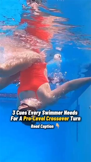 3 Cues Every Swimmer Needs for a Championship-Level Crossover Turn 🏆 After coaching over 21,000 swimmers, I’ve narrowed down what actually works when teaching Crossover Turns.👇🏼 1️⃣ Track the Side Wall, Keep your eyes glued to the side wall during the turn. This keeps the body at 90-Degrees from the water’s surface and prevents over-rotation. 2️⃣ Flex the Abs – slow crunch = slow turn. Teach your swimmers to fire their abs fast for an explosive flip and an aggressive push-off. 🦾 3️⃣ Streamli