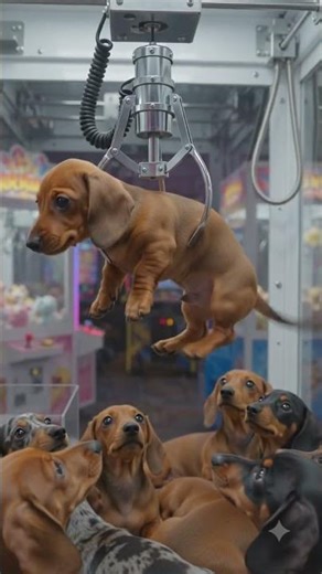 Sausage Dog INSIDE a Claw Machine! 😭🐕 #shortsviral