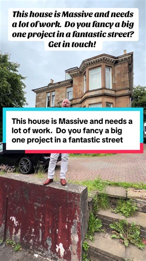 This house is Massive and needs a lot of work. Do you fancy a big one project in a fantastic street? Get in touch! #mrscottishproperty #glasgow #mansewood #housesoftiktok #housetour