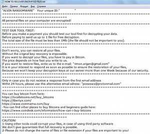 .ALVINウイルスファイル (ALVINランサムウェア) - それを削除する方法