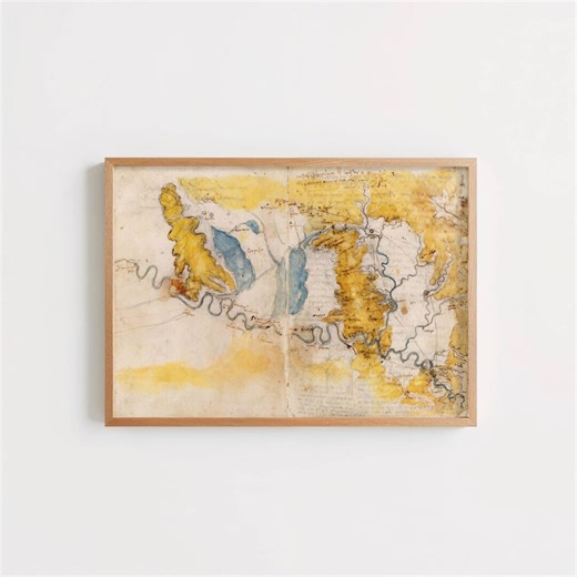 Codex Madrid Ii by Leonardo Da Vinci: Renaissance Map Study Poster - Etsy UK