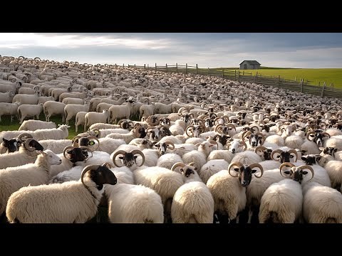 How Rare JACOB SHEEP Are Raised for Wool | Jacob Sheep Farming and Wool Shearing Process