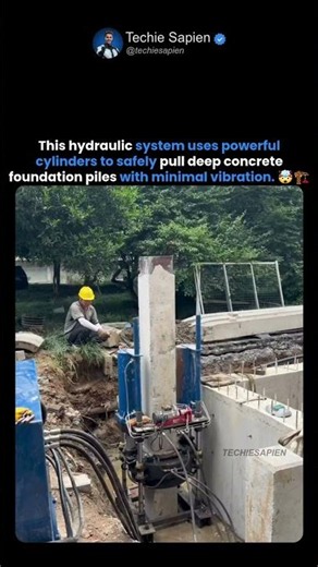 Hydraulic Pile Extraction Machine Removes Deep Concrete Foundation Piles with Incredible Precision