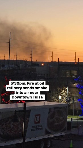A fire at the Holly Frontier refinery sent black smoke into the air across Tulsa on Monday. | KOTV - News On 6