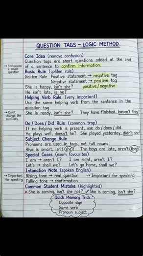 EduSphere Academy on Instagram: "Question tags #grammar #basicenglishgrammar #english"