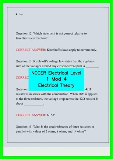 NCCER Electrical Level 1 Mod 4 Electrical Theory video