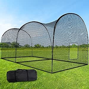 Baseball Batting Cage,Backyard Batting Cage Net, Portable Batting Cage with Frame,Softball Batting Cage,Batting Cage Nets for Pitching Training 22X12X10FT