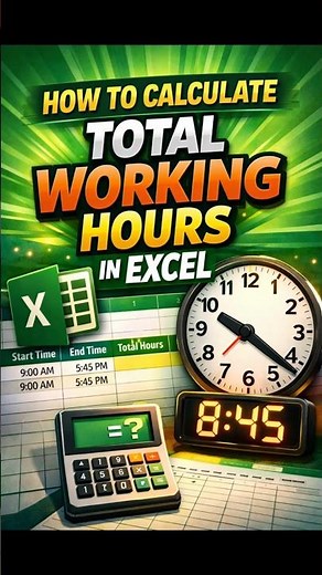 How to Calculate total working hours #excel #spreadsheetmagic #microsoftoffice