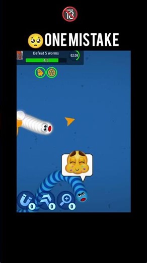 Worms Zone Fails! 😭 #gamingshorts