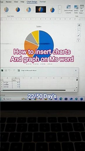 how to insert graph/chart on Ms word #msword #shortvideo #short