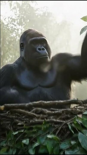 WILD GORILLA CHEST BEATING IN NATURAL HABITAT | Amazing Forest Encounter