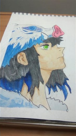 Inosuke Hashibira:From Sketch to Masterpiece#DemonSlayer #KimetsuNoYaiba#KNY #DemonSlayerArt#shorts